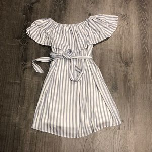 NWT boutique striped off the shoulder dress